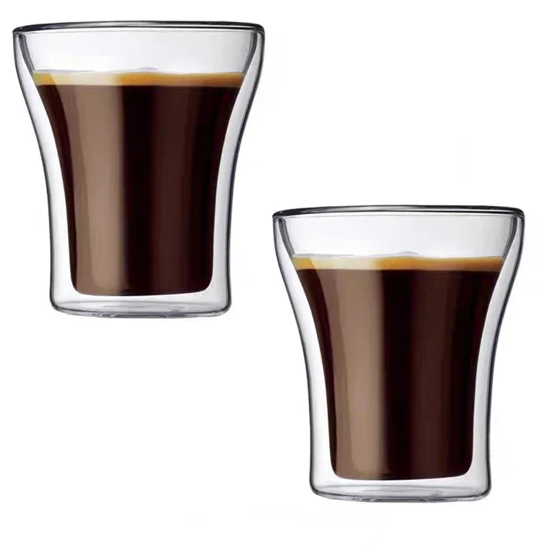 Double Wall Glass Coffee Cup - كوب قهوة زجاج مزدوج...