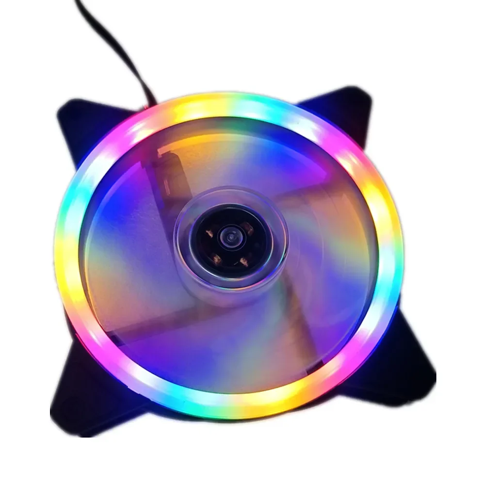 Newest 120mm PC Computer Case Fan Cooler Adjustable Fans Speed Led 12cm Mute Ventilador Colored Lamp Mute Cool RGB Cooling