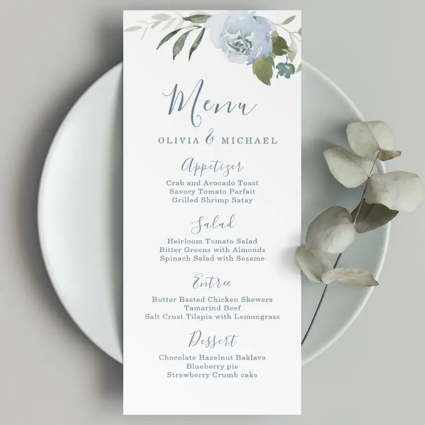 Christening Menu Cards 20pcs Menu Cards for Wedding Personalized Wedding Menu Card Wedding Card Restaurant Card christening menu cards