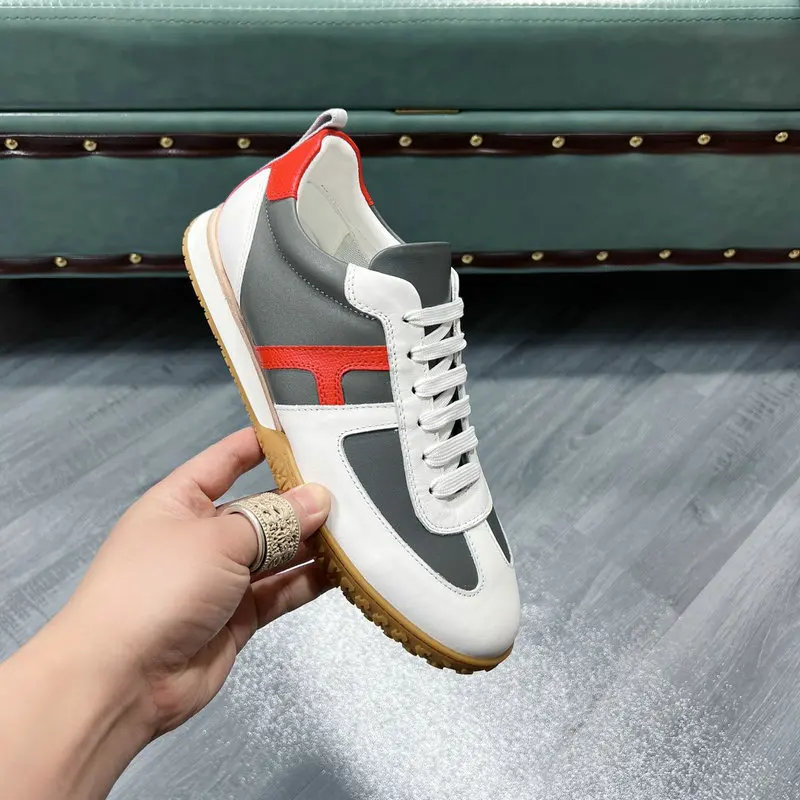 

Free Shipping 2023 Summer Classic Air Mesh Off Brand White Shoes Italy Brand H Sneaker Leather Shoes Big Size 38-45