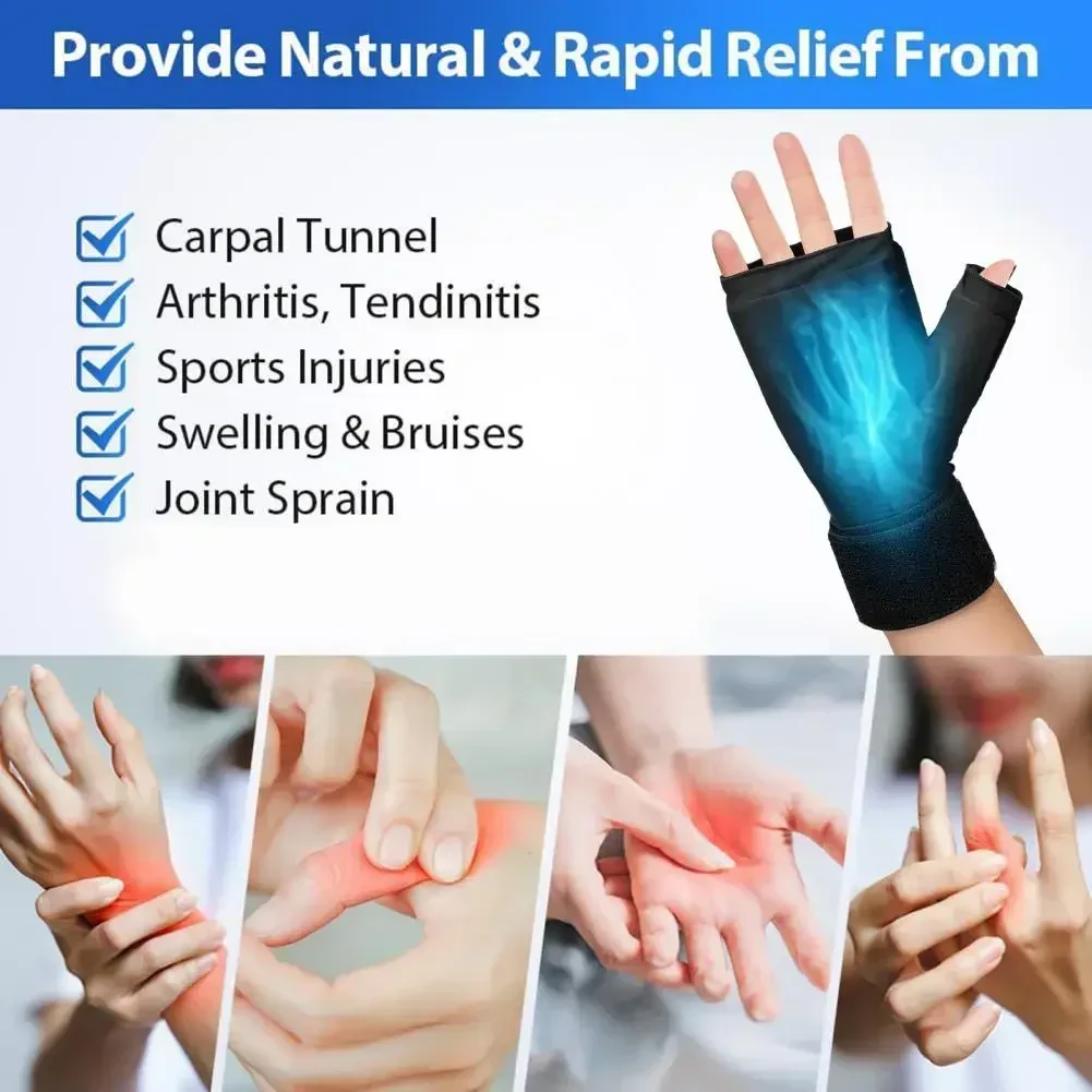 Guante de mano para alivio del túnel carpiano, paquete de terapia caliente y fría con relleno de Gel, Palm cold and hot compress