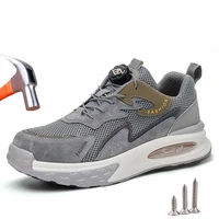 Rotation button Work Safety Shoes Men Women Steel Toe Shoes Breathable Work Sneakers Lightweight Protective Safety Boots