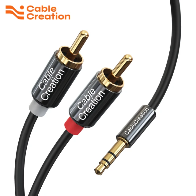 Premium Dual 1/4 Inch To Dual RCA Audio Cable (6FT) - Male 6.35mm 1/4  Phono Mono to RCA Connector Wire Cord Plug Jack