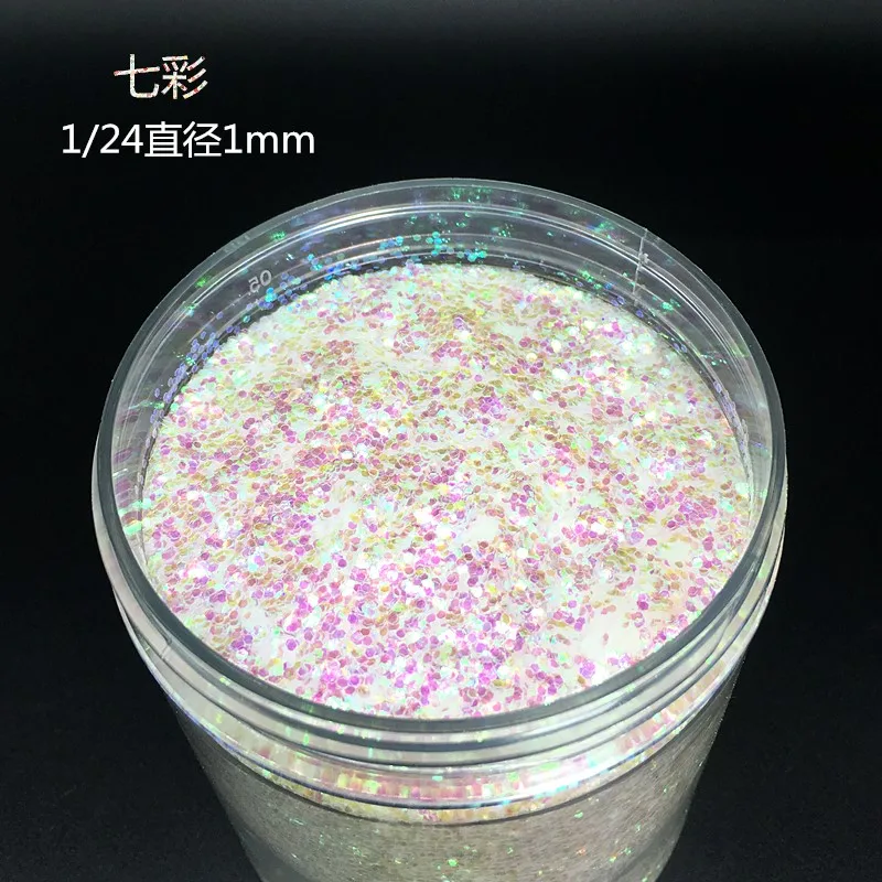 Holographic 0.2mm 0.4mm 1mm AB White Nail Glitters Powder Holo Nail Pigment Powder DIY 3 Color 10ml