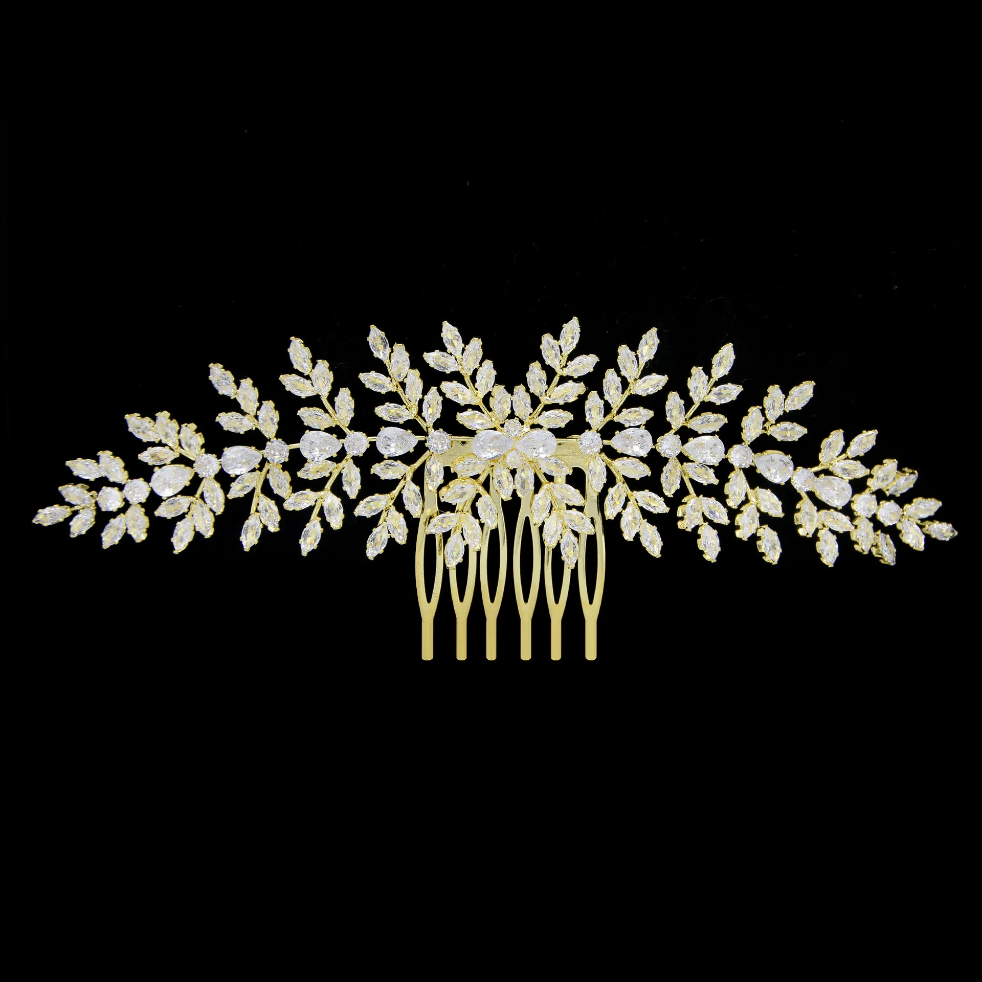 Elegante Hochzeit Haarschmuck Braut Haarkämme Kopfschmuck Zirkonia Braut Haarnadel Haarteil Frauen Abschlussball Haarschmuck Kopfschmuck – Detail 5
