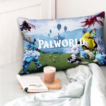 Palworlded Pillowslip Pillowcase Cartoon Anime Rectangle Plush Cushion Bedroom Living Room Decoration Kids Birthday Cute