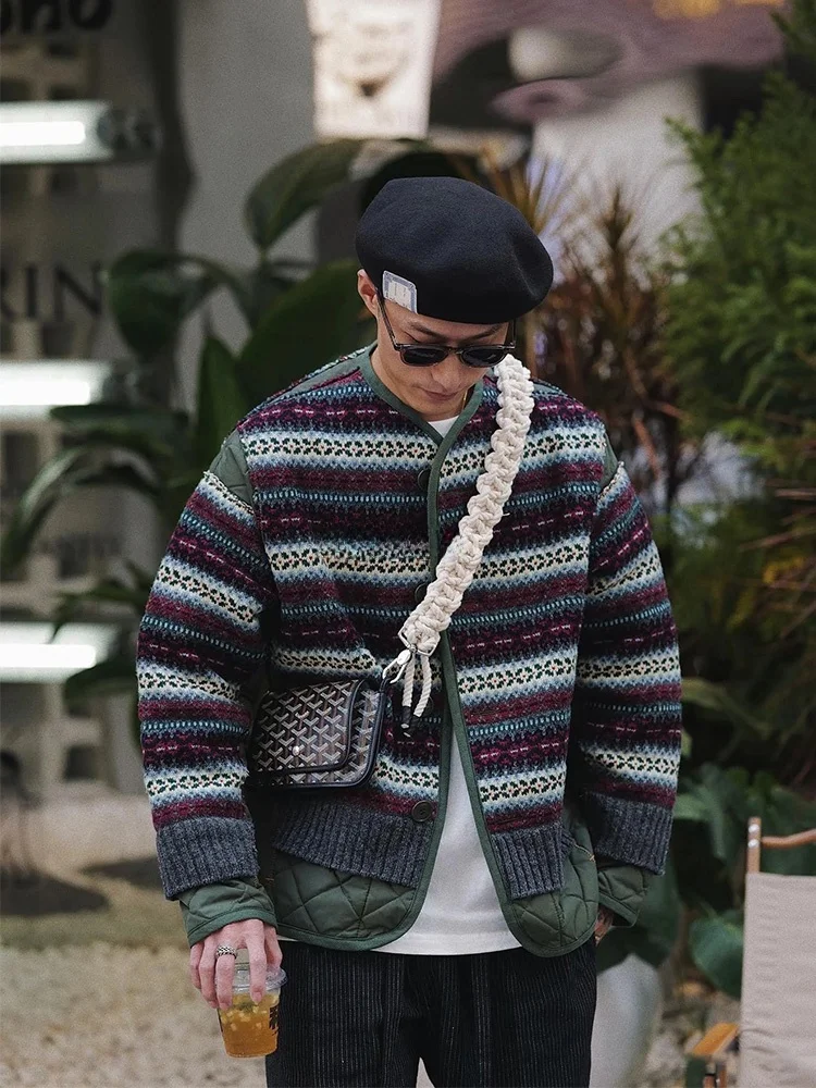 Junya Watanabe Knitted Sweater Jaet Inner  Thor's Extra Fire Deer Couple Internet Famous Warm Stand Thin Retr...