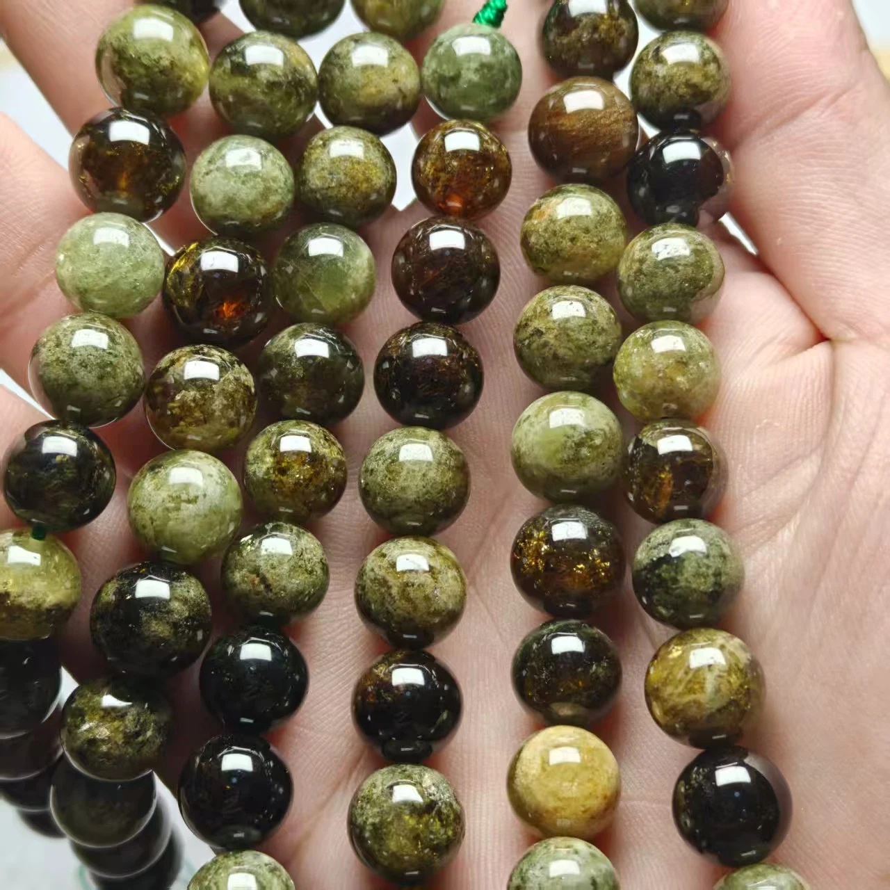Natürliche grüne Granatperlen Strang 6mm 8mm runde lose Edelsteine für DIY Schmuckherstellung Armband