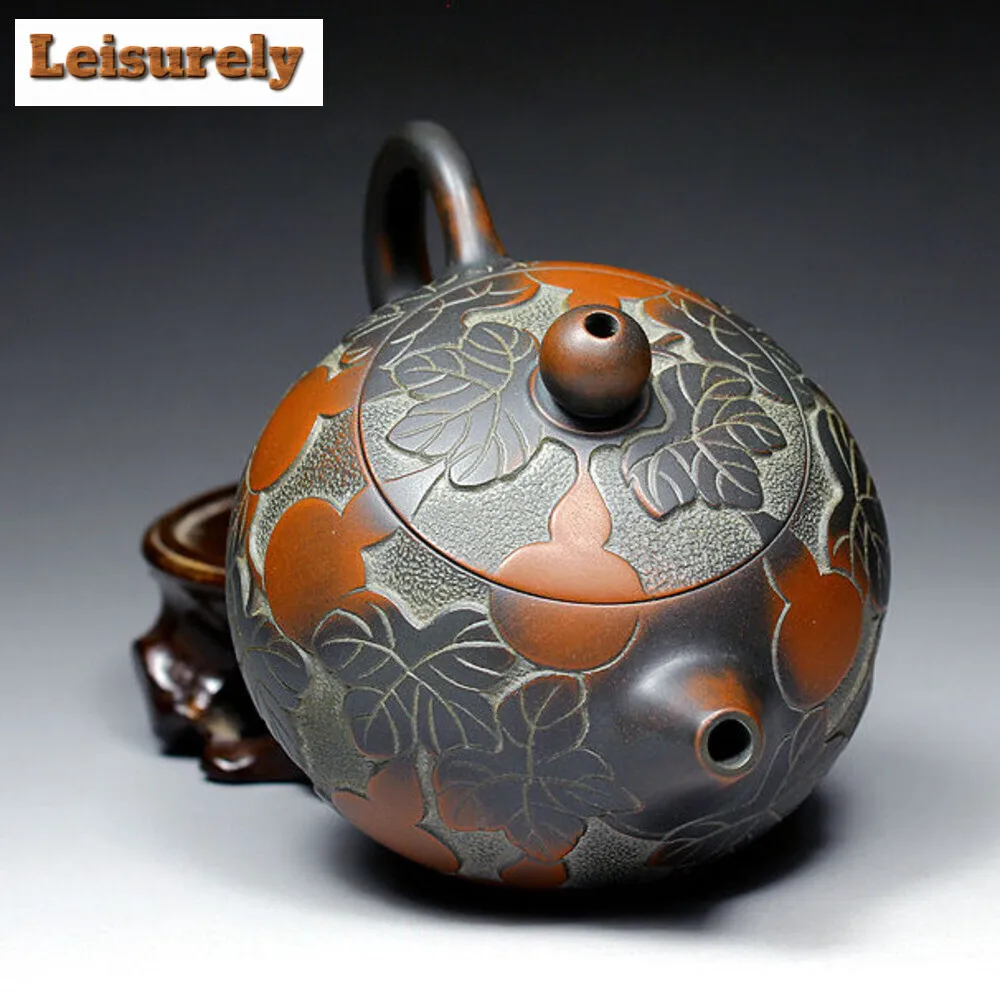 Antique Chinese Purple Clay Gourd Teapot Custom Qinzhou Nixing Pottery Zisha Tea Set Handmade Filter Xishi Kettle Beauty Teaset