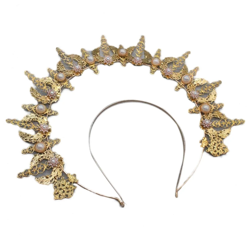 

Y4QE DIY Material Package Headband Luxury Gothic Pearl Decor