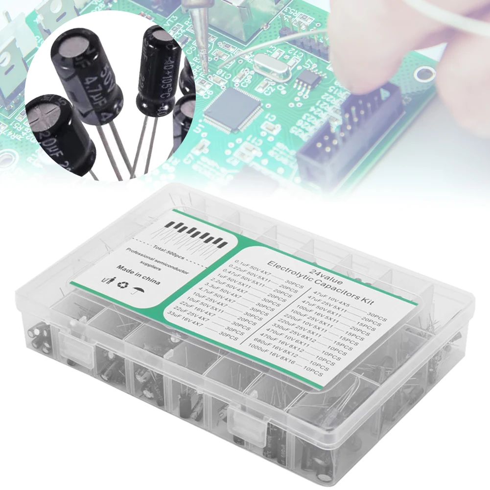 Aluminum Electrolytic Capacitor Assortment Kit 16-50V 0.1-1000uF