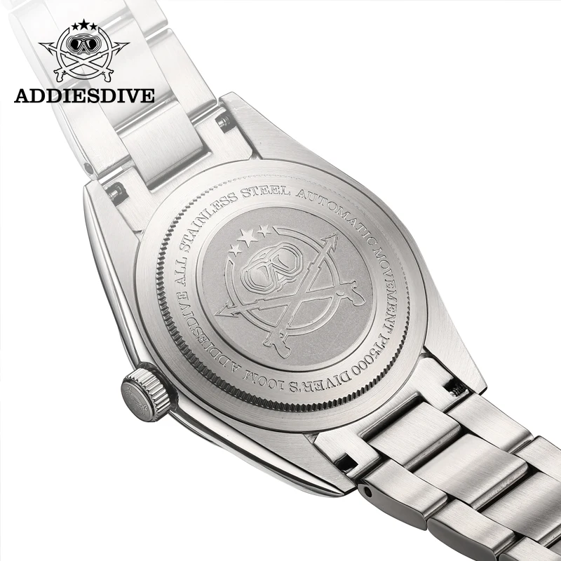 ADDIESDIVE Simple AD2028 Automatic Watches Bubble Mirror Pot Cover Glass PT5000 Mechanical Watches 100M Dive Luminous Wristwatch