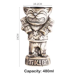 Hawaii - Themed Ceramic Tiki Beverage Mug - 80ml - 600ml (Cat 560ml)