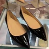 Nude Flat Shoes Women's Spring  New Low-heeled Temperament Pointed-toe Versatile Patent Leather Black Red Soled Women's Shoes 1