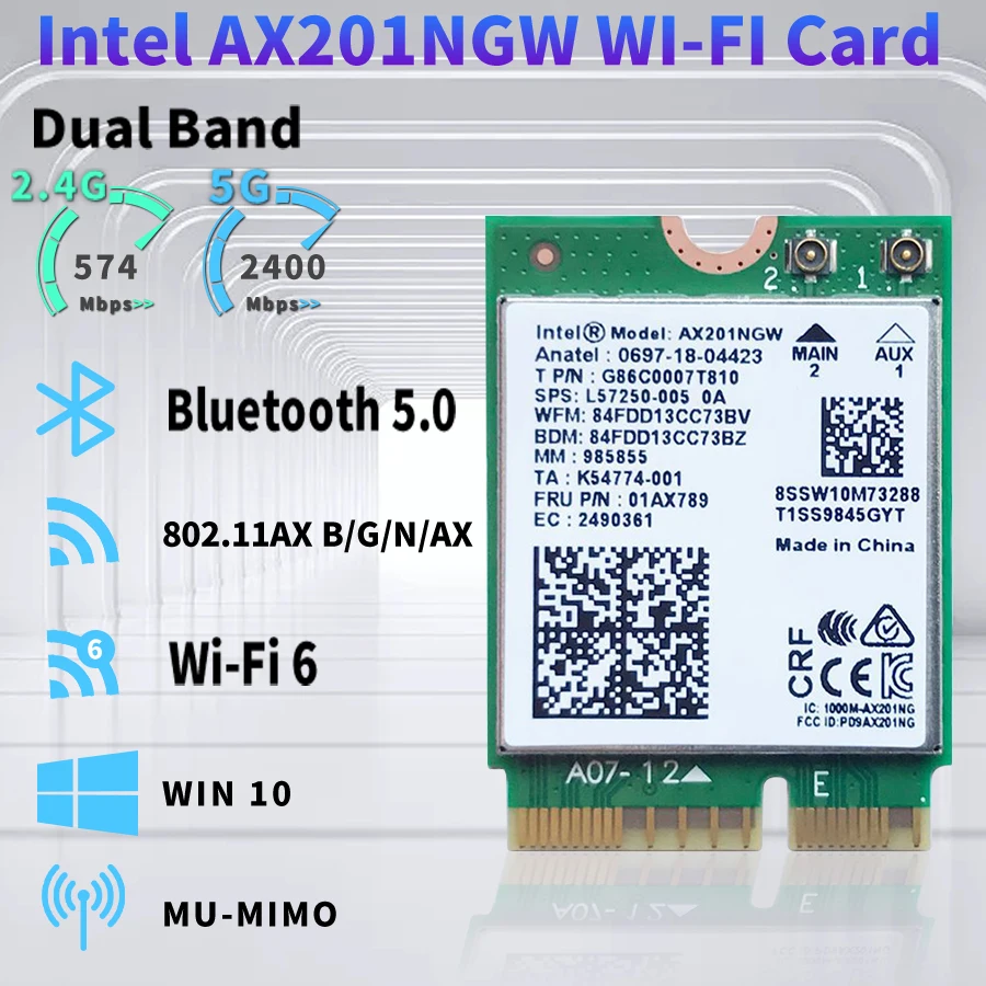 usb wireless adapter Tri Band 5374Mbps Wifi 6E Intel AX210 M.2 Wifi Wireless Card Bluetooth 5.2 802.11ac/ax 9260NGW 9560ngw 3168NGW AX201NGW AX200NGW wifi card for desktop Network Cards