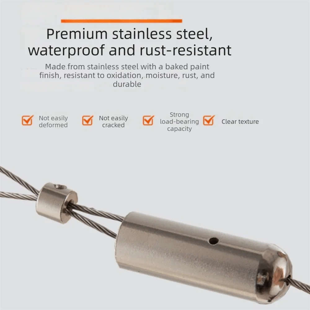 304 Stainless Steel Clothes Drying Rope Balcony Mount Curtain Wire Set Retractable Clothesline Non-Perforating Design