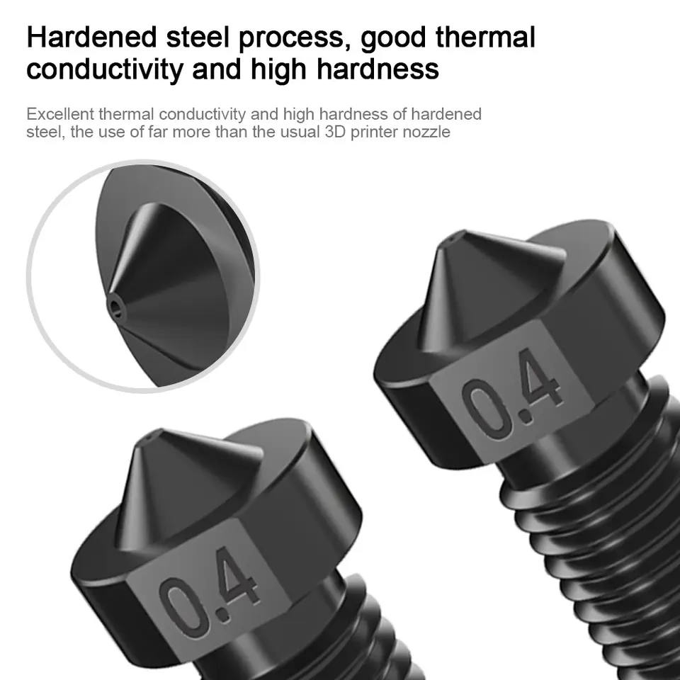 4Pcs 3D Printer Hardened Steel Volcano Nozzles Hardened Volcano Nozzle For E3D V6 Volcano M6 1.75mm PLA image 2