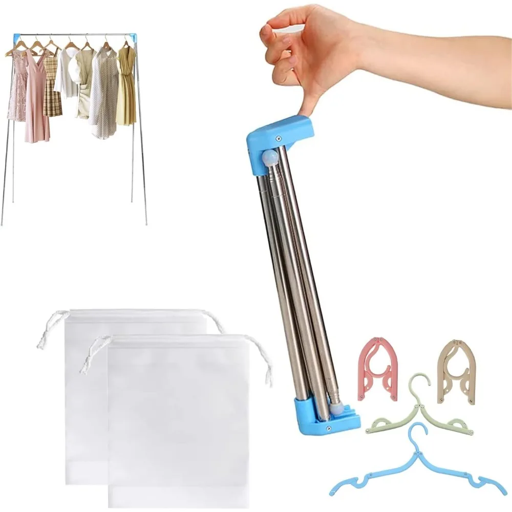 

Portable Travel Garment Rack,Folding Clothes Rack for Dance,Travel,Camping, Drying,RV, Indoor,Outdoor.