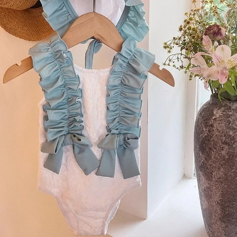 Costume Intero Bambina Stampa Floreale - Senza Maniche E Comodo Per Il Mare - Foto 4