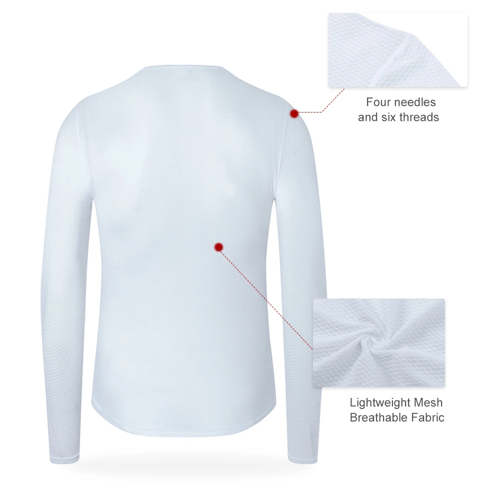 HISERWA Men Cycling Base Layre Long Sleeve Breathable Quick Dry Cycling Jersey MTB Bike Sports Underwear Bicycle Undershirt 3