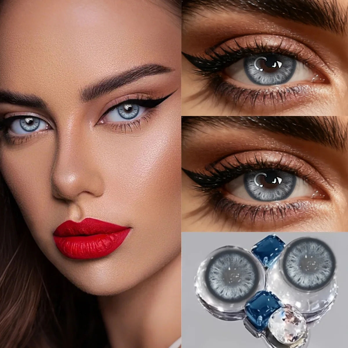 VISUASHOW Twinkle Black Colored Contacts for Natural Eye Beauty and Daily Makeup