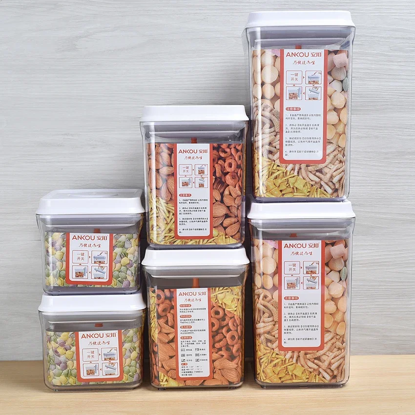 BPA Free Airtight Food Storage Container Different Volume Dry Food Cereal Air Tight Storages