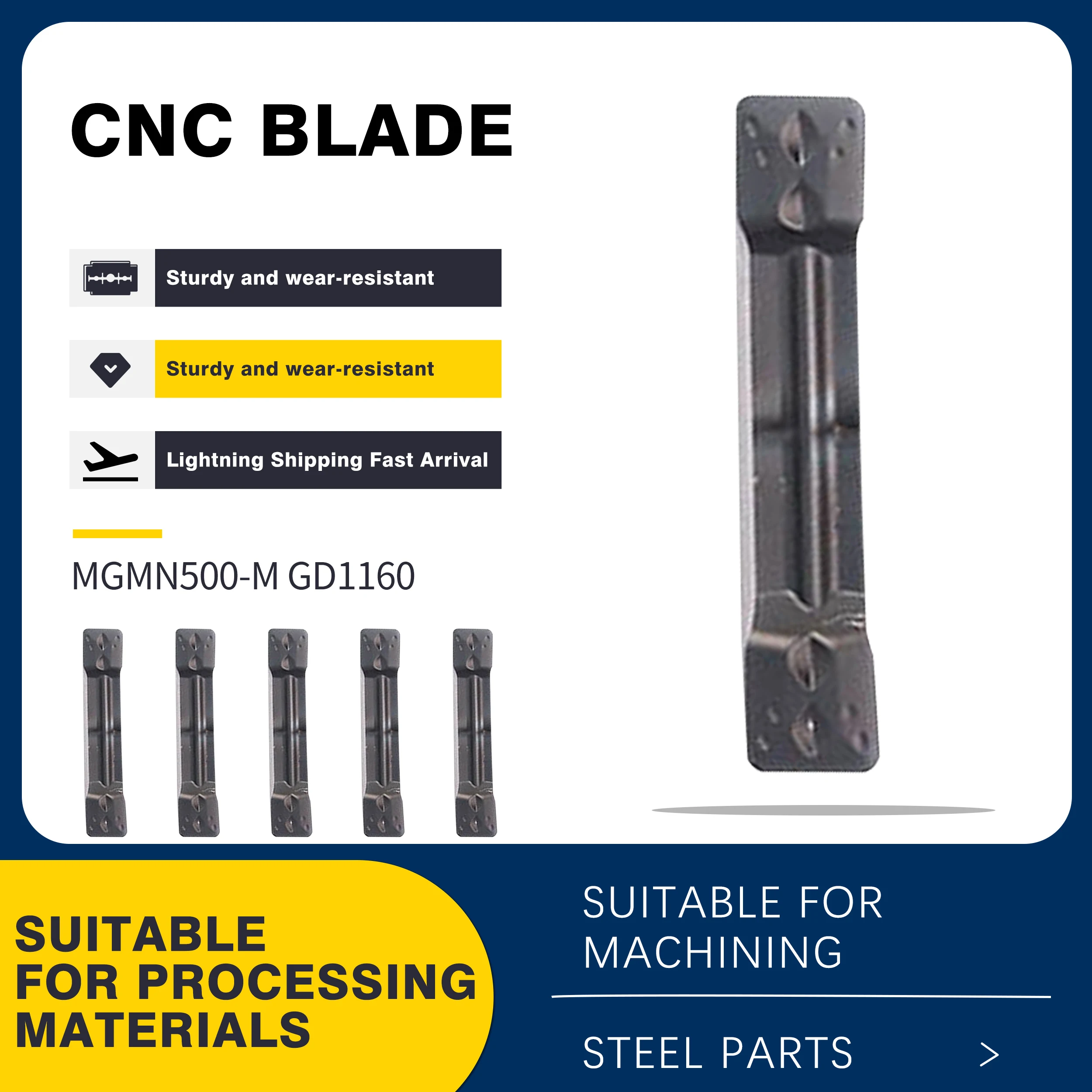 

MGMN150 200 250-G GD1160 MGMN300 400 500-M GD1160 Высококачественная карбидная фреза для токарного станка с ЧПУ для стальных деталей