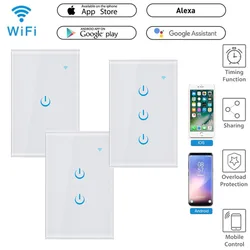 Remote control Tuya smart WiFi switch panel wall American standard switch Alexa/google voice control Remote control Tuya smart WiFi switch panel wall American standard switch Alexa/google voice control