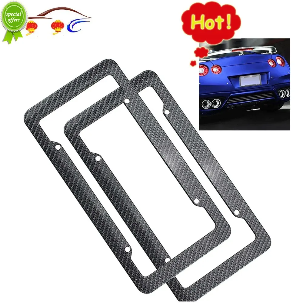 

2pcs Universal Carbon Fiber Style Car License Plate Box Waterproof Car stickers automobile car accessories hot selling