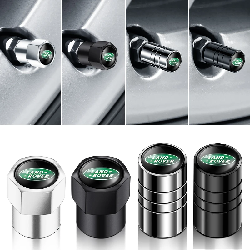 

4pcs Car Wheel Air Valve Stem Cover Caps For Land Rover 2021 Evoque Rc Santana Velar Freelander 1 2 Discovery 1 Car Accessories