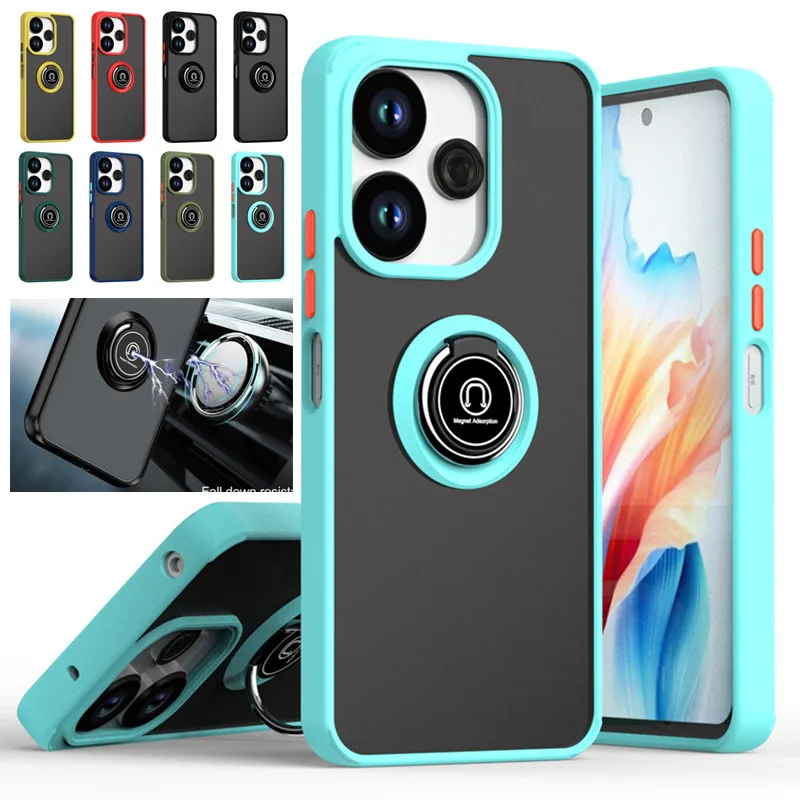 Armor Matte Shockproof Case with Magnetic Ring Holder & Stand Feature