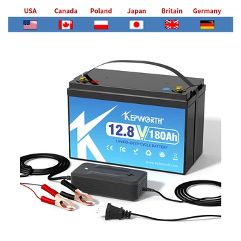 Batteria al litio ferro fosfato 12V 180Ah LiFePO4 aggiornata BMS 6000 cicli per camper camper carrello da golf fuoristrada fuoristrada fuoristrada vento solare