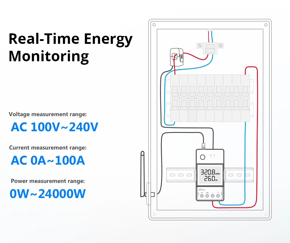 Description Picture 5 of itemSONOFF POWCT POW Ring Smart Power Meter Non-contact Current Transformer Energy Monitor eWeLink APP Data Hold via Alexa Google