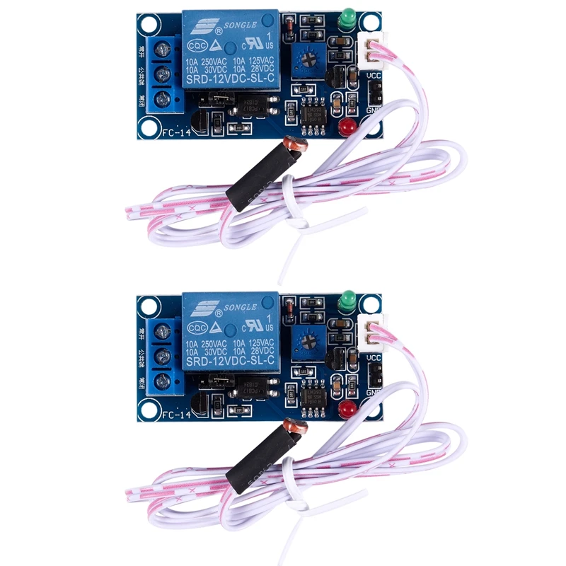 

2X DC 12V Photoelectric Switch Sensor Relay Module 50Mmx25mm W 2 Cable