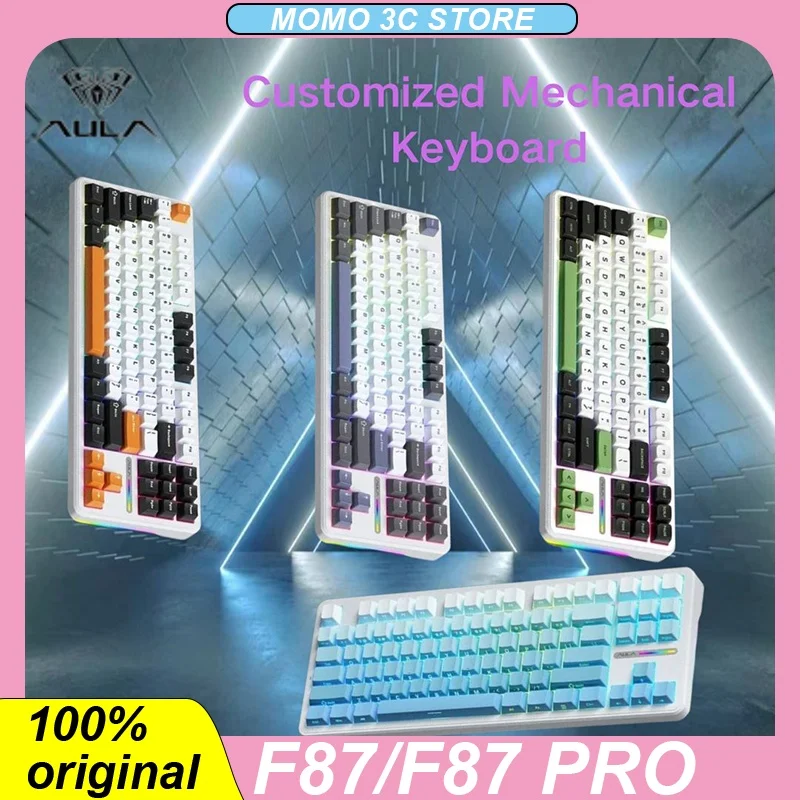

Aula F87/F87PRO Mechanical Keyboard 87 Key Hotswap 2.4g/Usb/Bluetooth Tri Mode Wireless/wired Customized Keyboards Game Keyboard