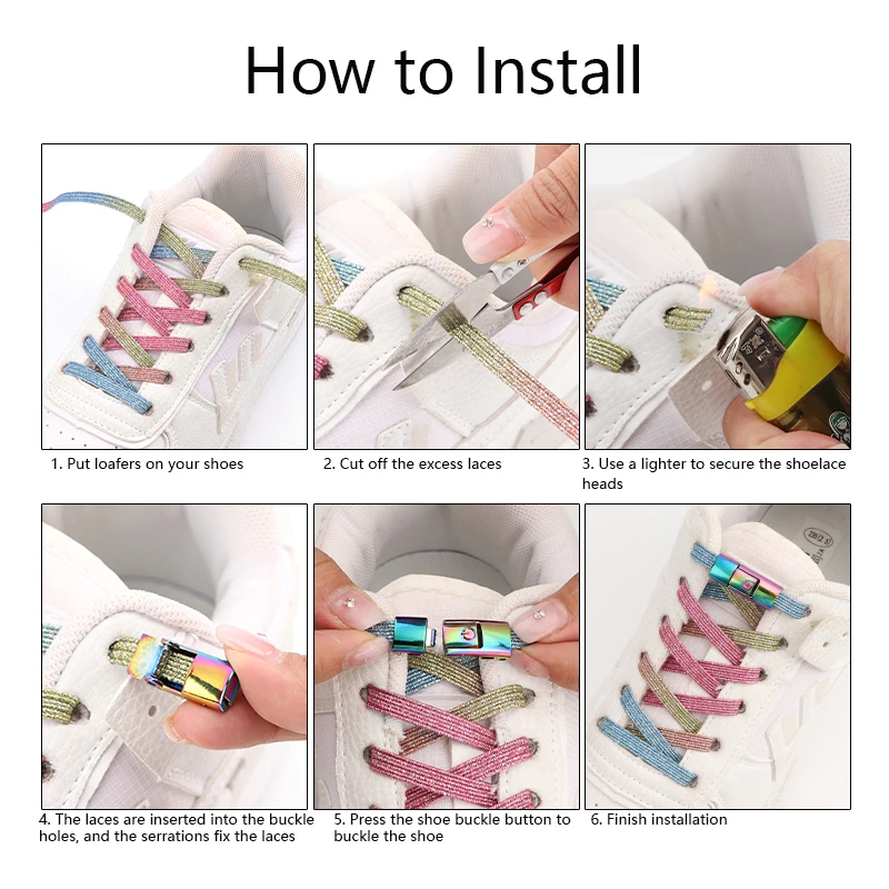 Elastic Shoe Laces Press Metal Lock No Tie Shoelaces Flat Men And Women Casual Shoes Accessories Lazy Shoelace 25 Colors