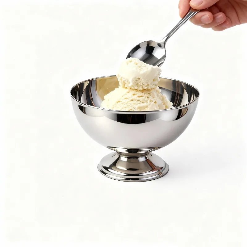 Ice Cream Stainless Steel Cup | Salad Dessert Bowl for Milkshake Snack, Fruit Yogurt Cake Dish for Home & Party Convenient