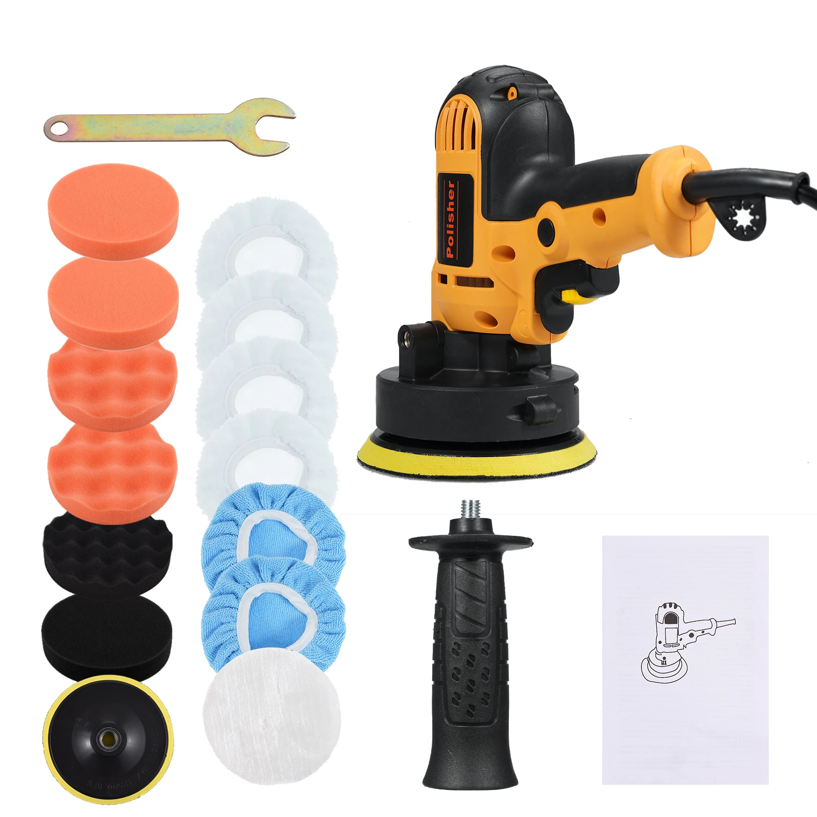 5-inch Electric Car Polisher Kit 700W Auto Car Buffer 600-3700RPM Variable Polishing Machine for Floor Furniture Ceramic Jade