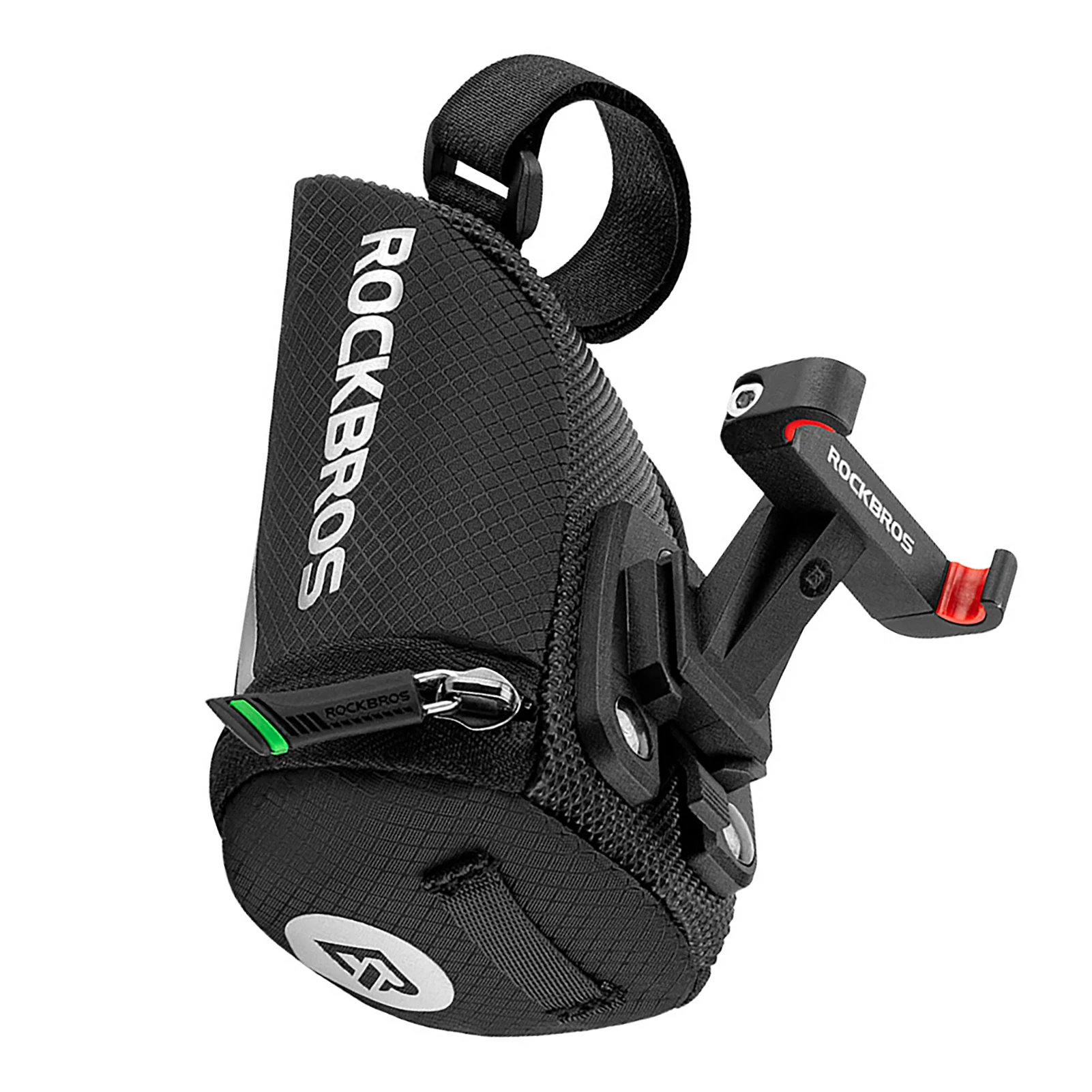 05LPortableBicycleBagReflectiveCushionSaddleBagNylonTailBag