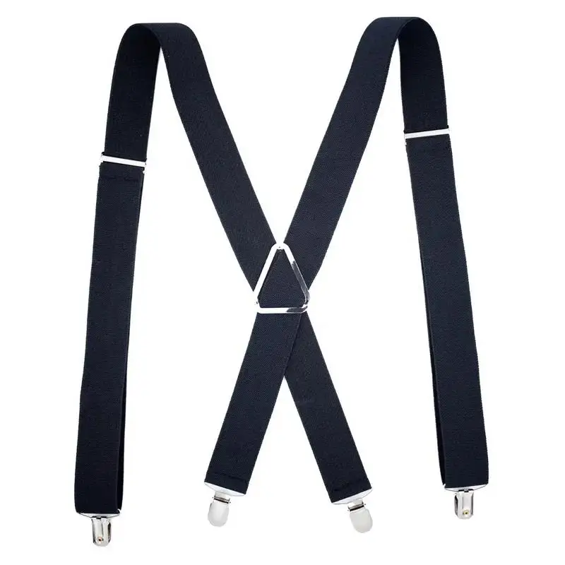 Work Suspenders 2025 Men Adjustable Elastic X Back Women Suspender For Trousers 2.5CM Width 4 Clips Back Braces