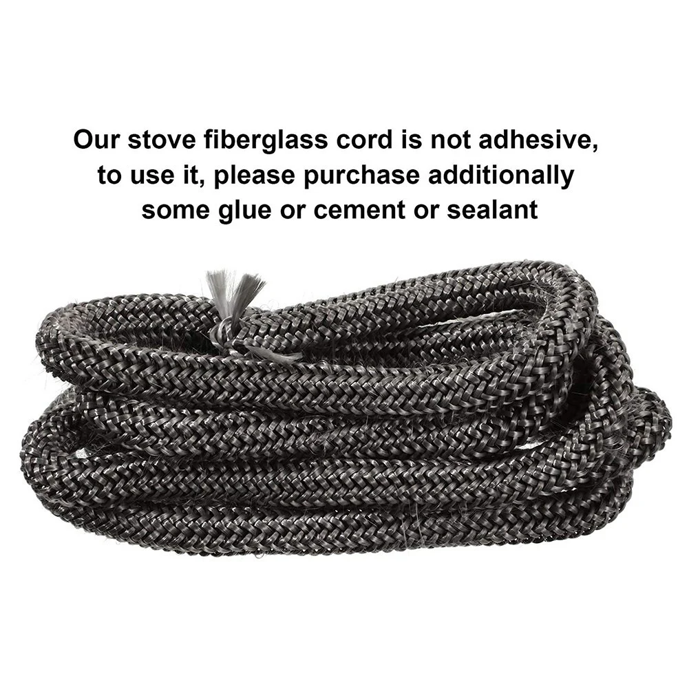 Fireplace Fiberglass Rope Seal Strip Adhesive Tape Kit Wood Burning Stove 3Meters 9mm Rope Log Burner Door Seal Home Decoration wood burning stove seal