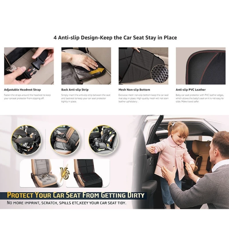 Car Protectors for Booster Waterproof ProtectorMat Large Auto Cover with Storage Pocket for Child Safety