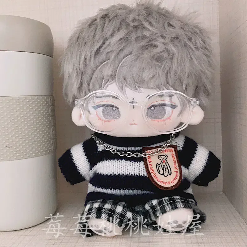 20cm baby clothes, navy blue striped sweater, cotton doll clothes, chubby body changing doll clothes 4