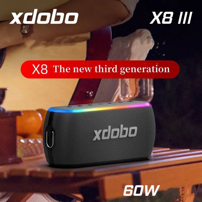 

XDOBOX8 III Third-generation Bluetooth Speaker IPX7 Waterproof Outdoor Colorful 60W Power Wireless Subwoofer TWS Shocking Stereo