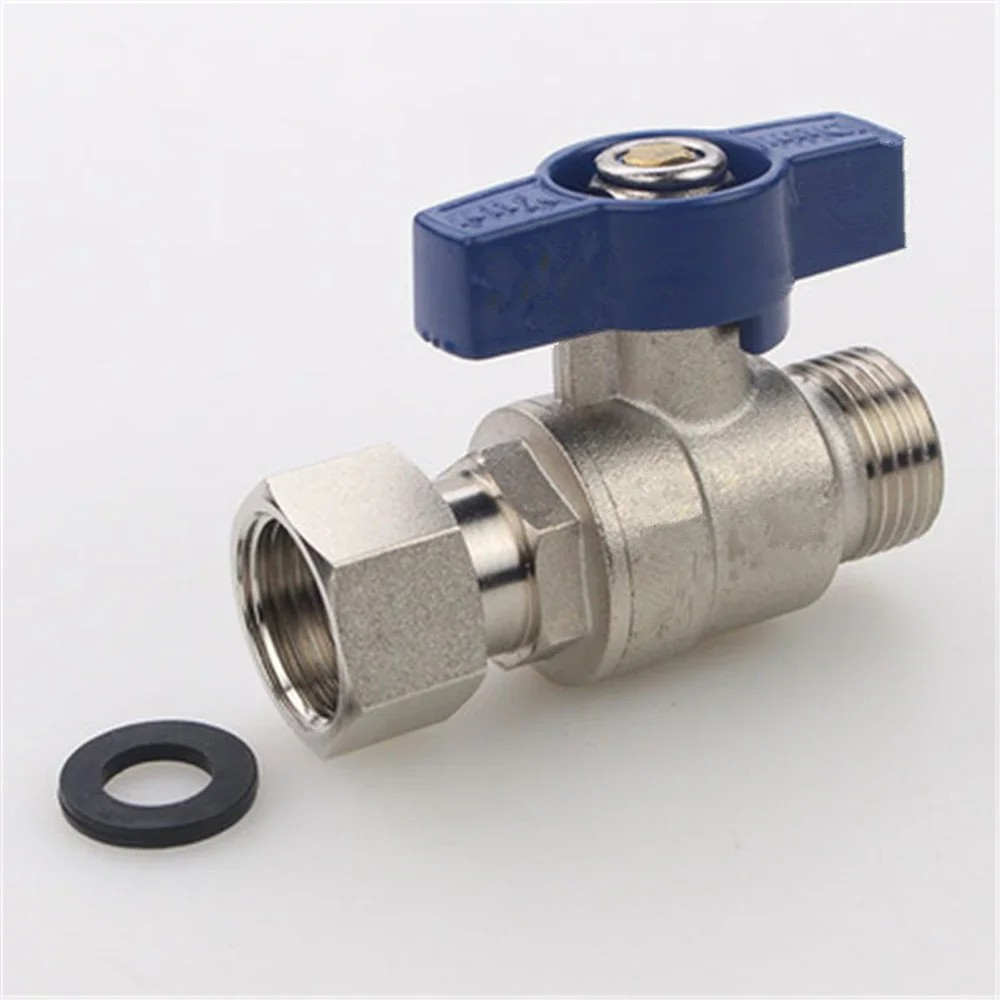 Connection Ball Valve Copper Ball Core Cold And Hot Water 1/2 Through Water Heater Switch Inner And Outer Valve