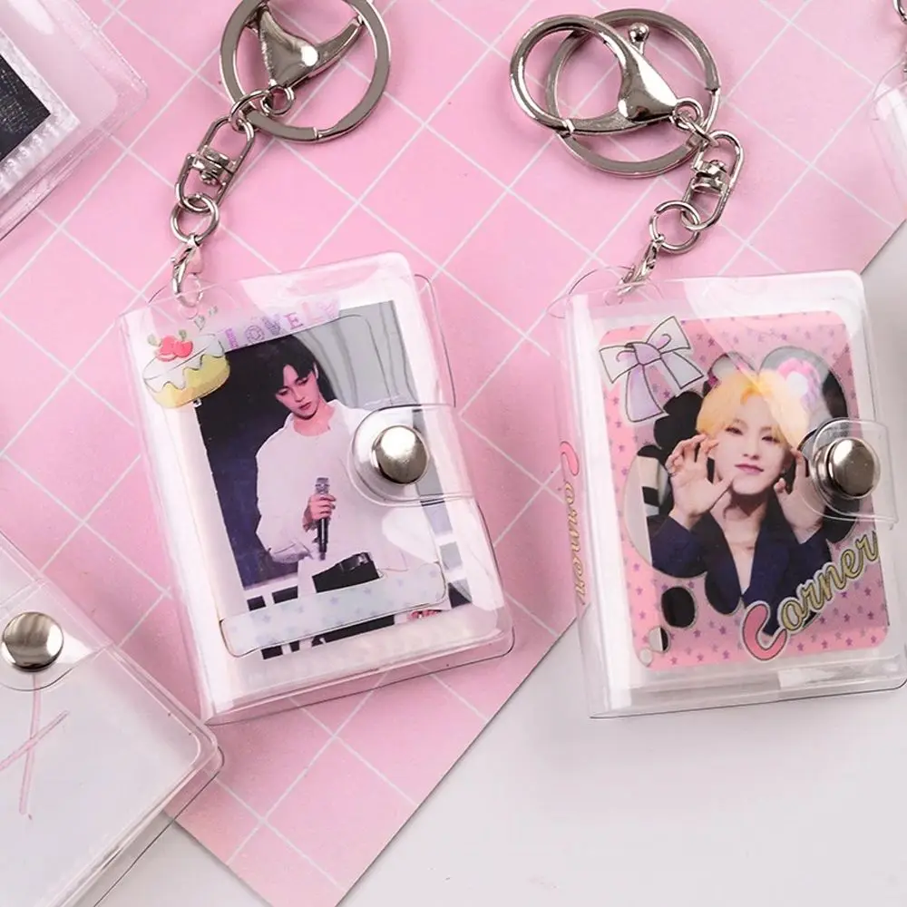 

Pocket Pictures Storage Photo Keychain Albums Pendant Collection Card Holder Photo Album Keychain Card Bag Card Book Keyring