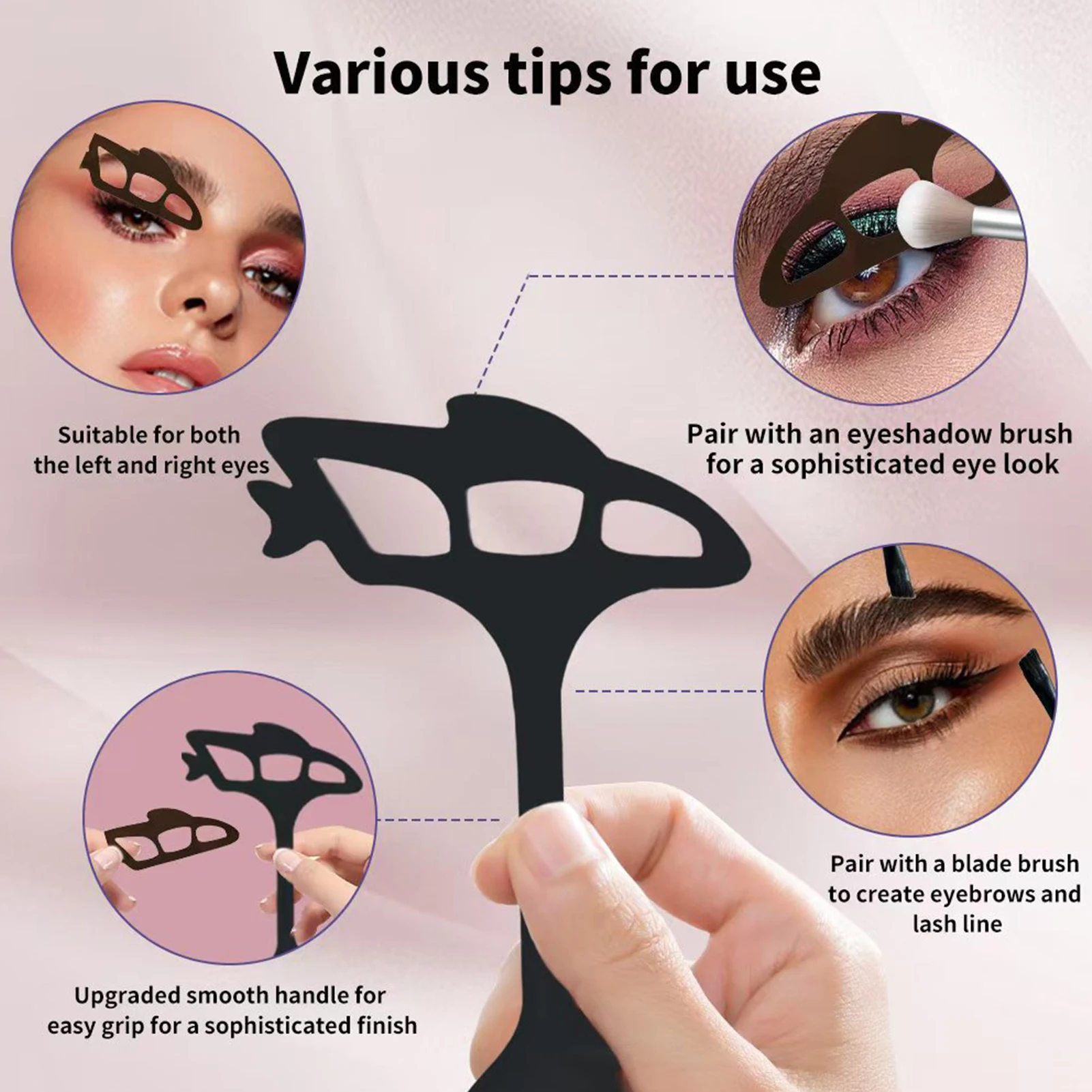 Eye Makeup Stencils 4pcs With 2pcs Brush Eyetour Your Glam Bestie Quick Eye Makeup Template For Women Girls makeup tools eyebrow stencil tool eyeliner stencil tool eye makeup tools mascara applicator template