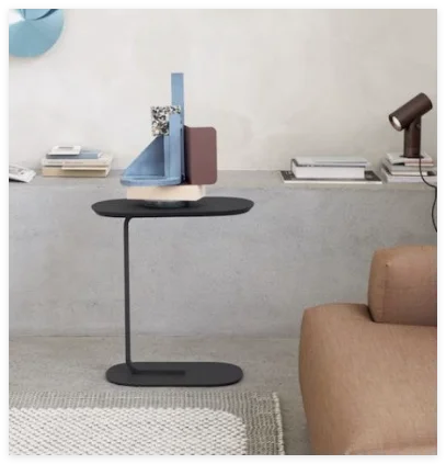 Nordic C-Shaped Side Table, Minimalist End Table, Creative Small Square Living Room Corner Solid Wood Coffee Table