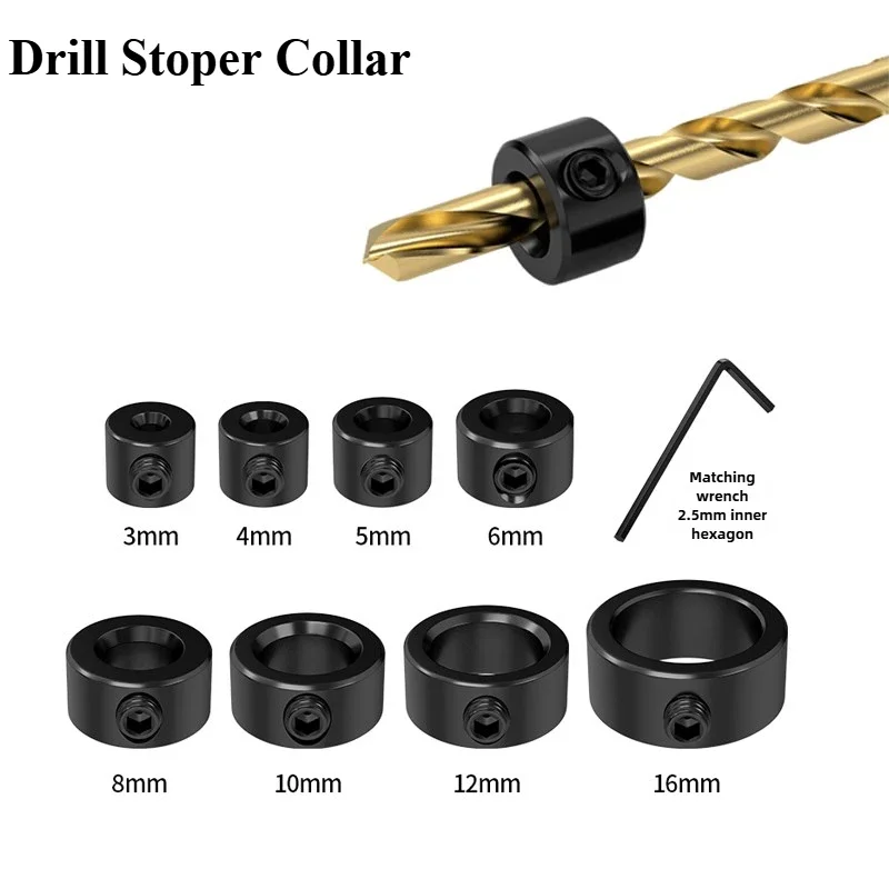 Drill Stoper Collar Set Stop Bit Ring Shaft Limit Metric Lock Steel