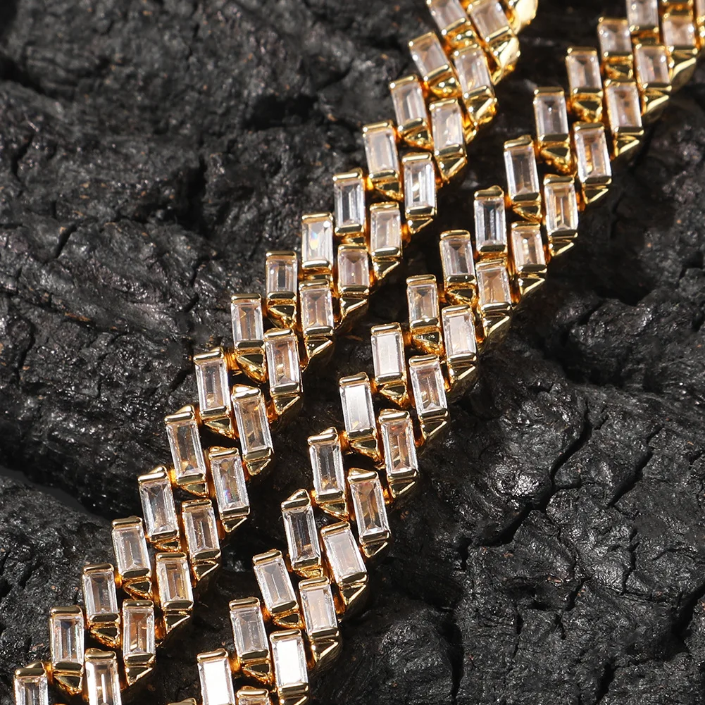 

2022 Pure Color New Zircon Bling Bling Iced Out Brass Chain CZ Necklace Fashion Hip Hop Jewelry BN034